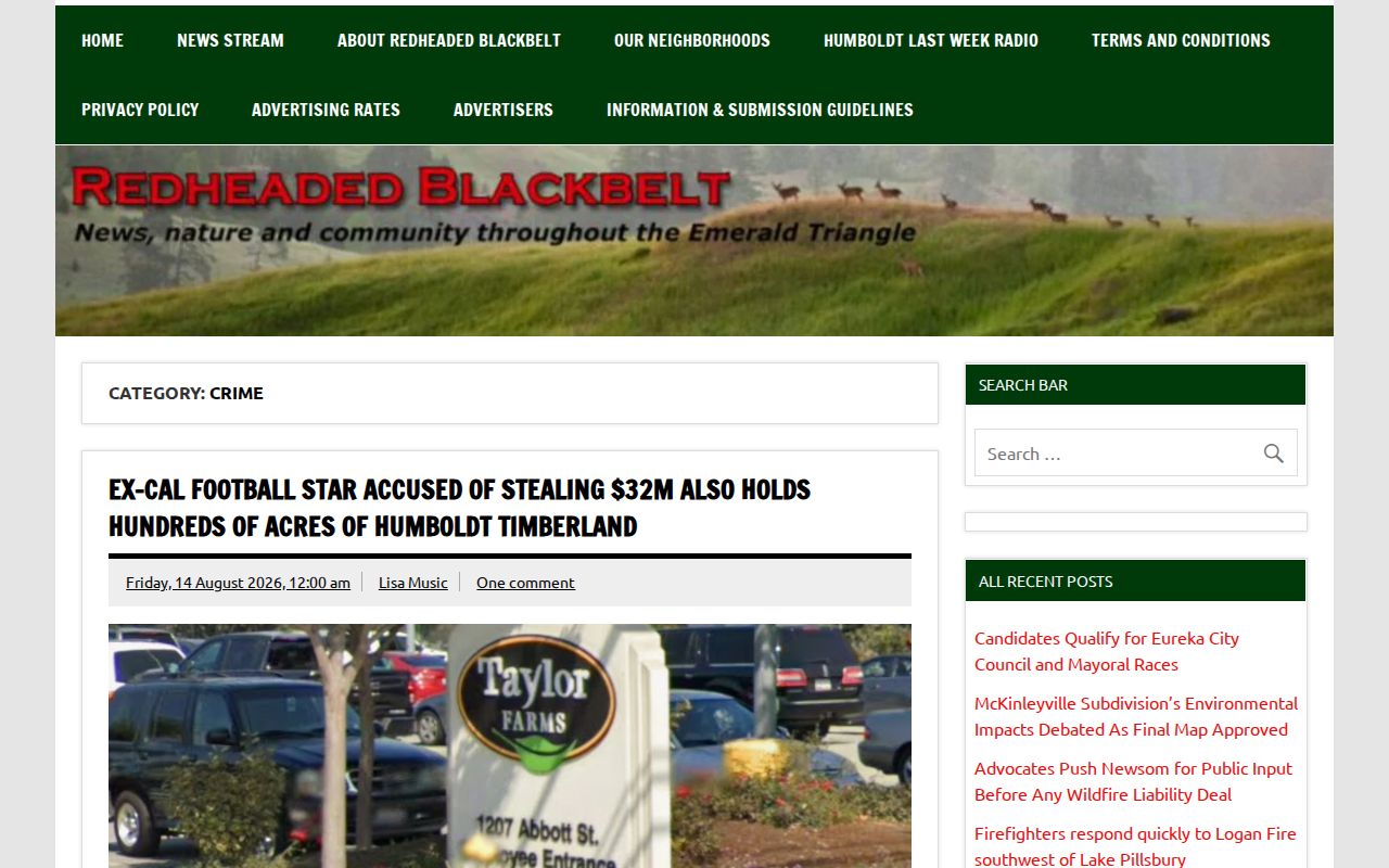 Redheaded Blackbelt Humboldt County crime and booking coverage
